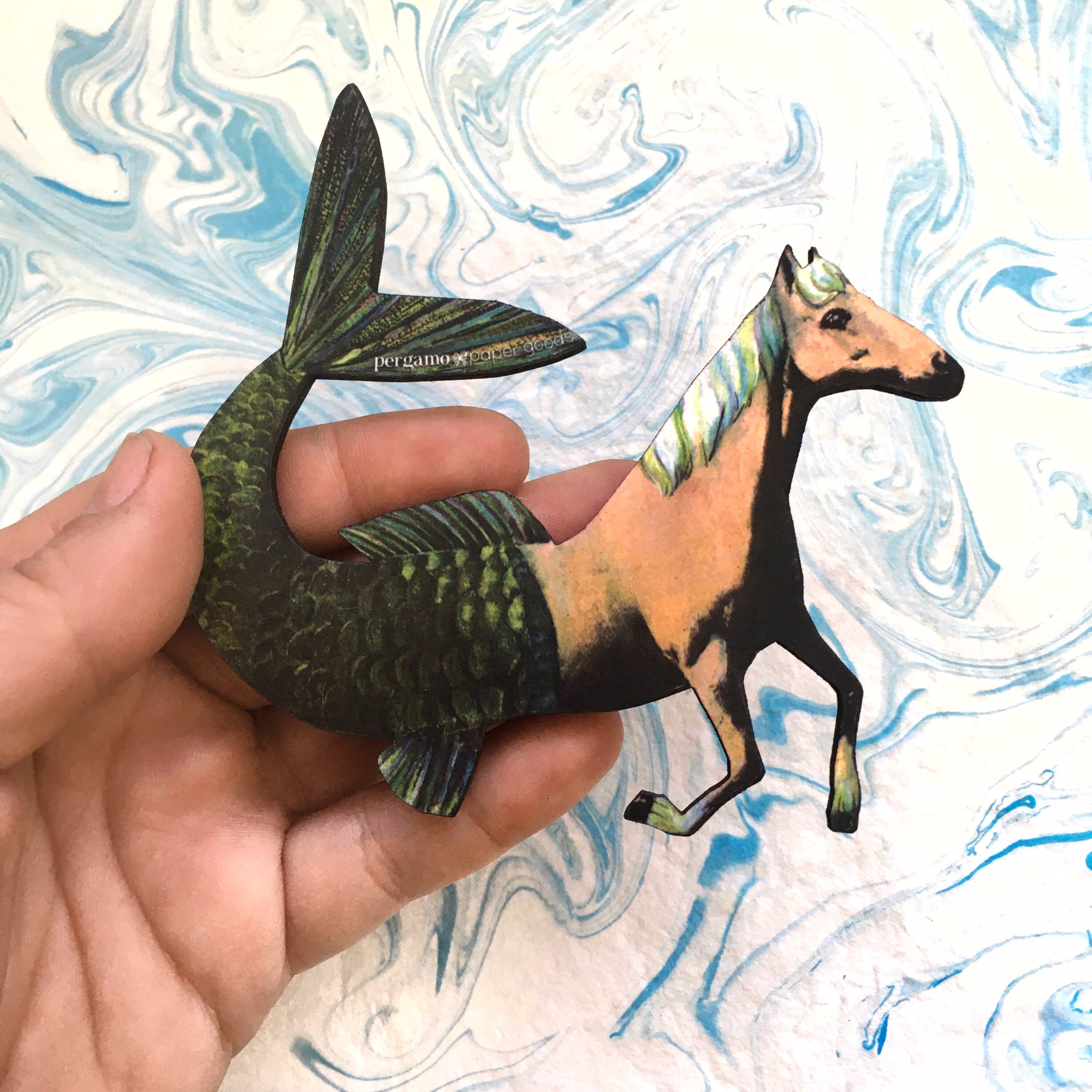 Horse Mermaid Magnet, Horse Magnets Fridge, Mermaid Gifts, Illustrated Fantasy  Pegasus Weird Art, Horse Girl Gift Housewarming Horse Owner - Thumbnail 2