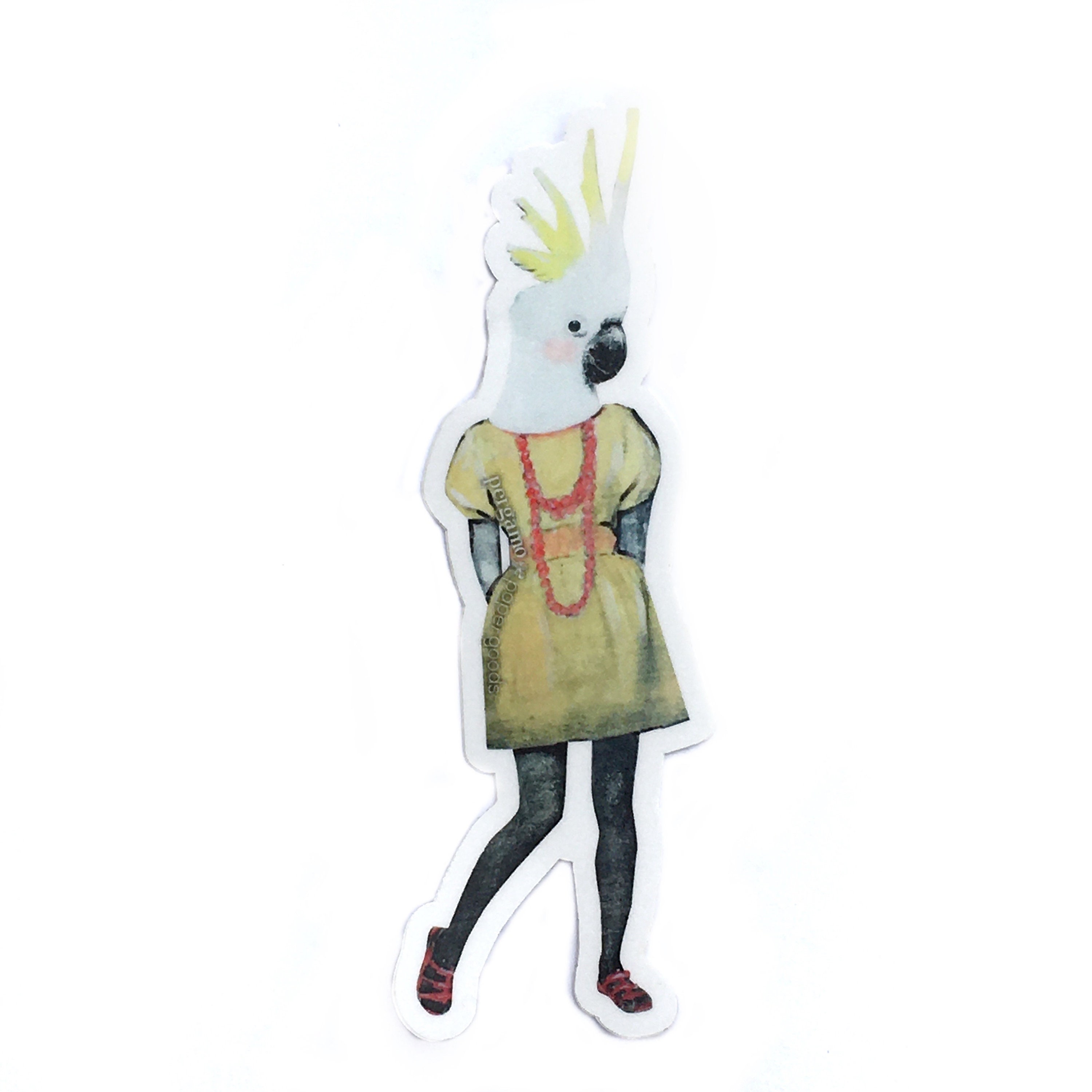 Cockatoo Sticker, Weird Vinyl Stickers, Laptop Decal, Bumper Sticker Pack, Vintage BirdRetro Collage, Strange Ugly Surreal Art Cockatiel - Thumbnail 2