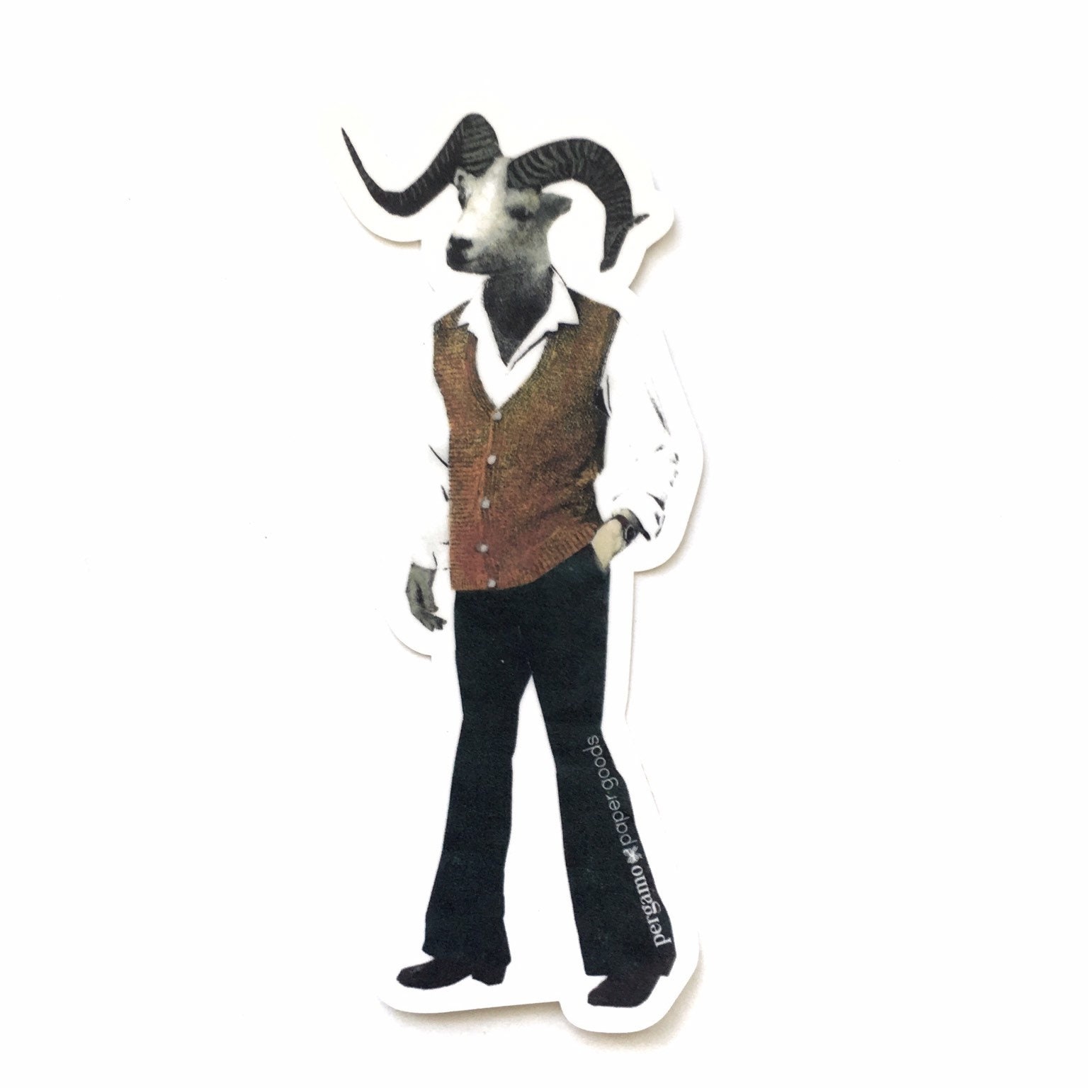 Sheep Sticker Vinyl, Groovy Stickers Laptop, Waterproof Durable Outdoor Decals, Weird Decal, Animal Gifts, 60s 70s Goat Stocking Stuffer - Thumbnail 3