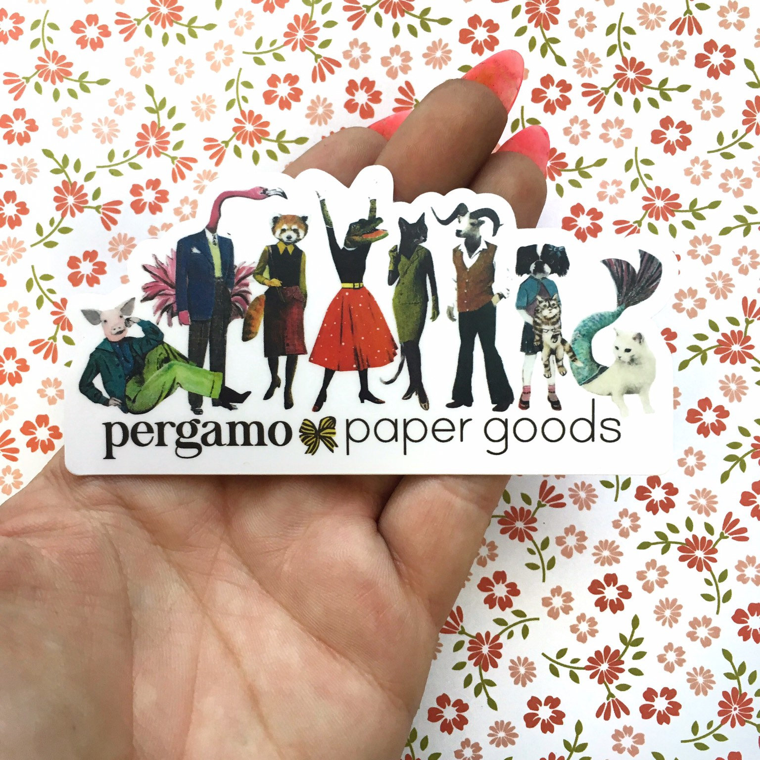 Animals Sticker, Pergamo Paper Goods Vinyl Sticker, Laptop Sticker, Outdoor Sticker, Nonfade Sticker, Waterbottle Sticker, Sticker Bomb - Thumbnail 2