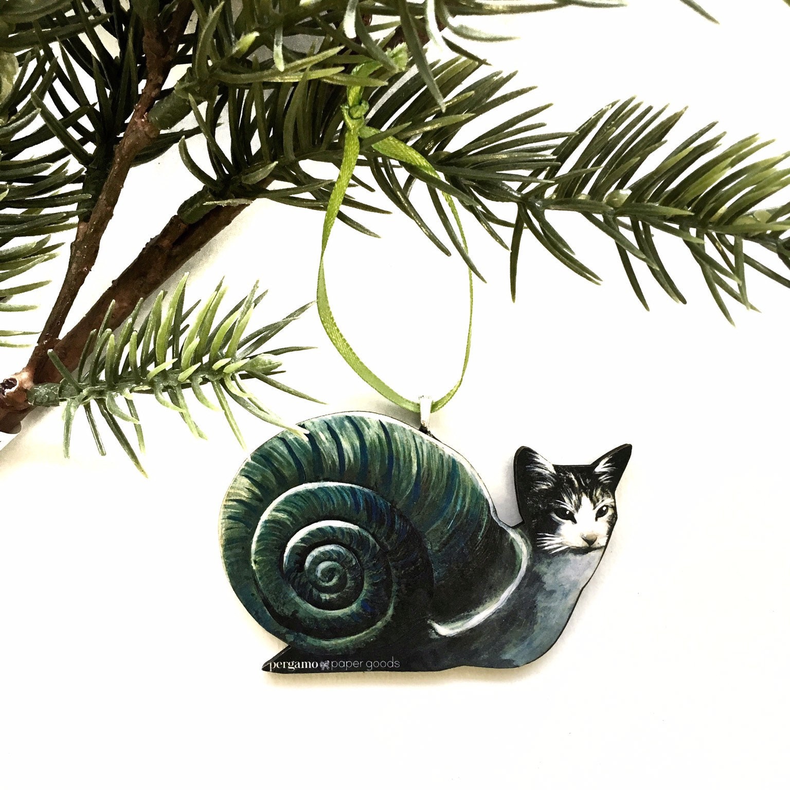 Weird Cat Ornament, Holiday Cat Christmas Ornament, Gifts for Cat Lovers, Retro Christmas, Illustrated Kitten, Cat Mom, Laser Ornement