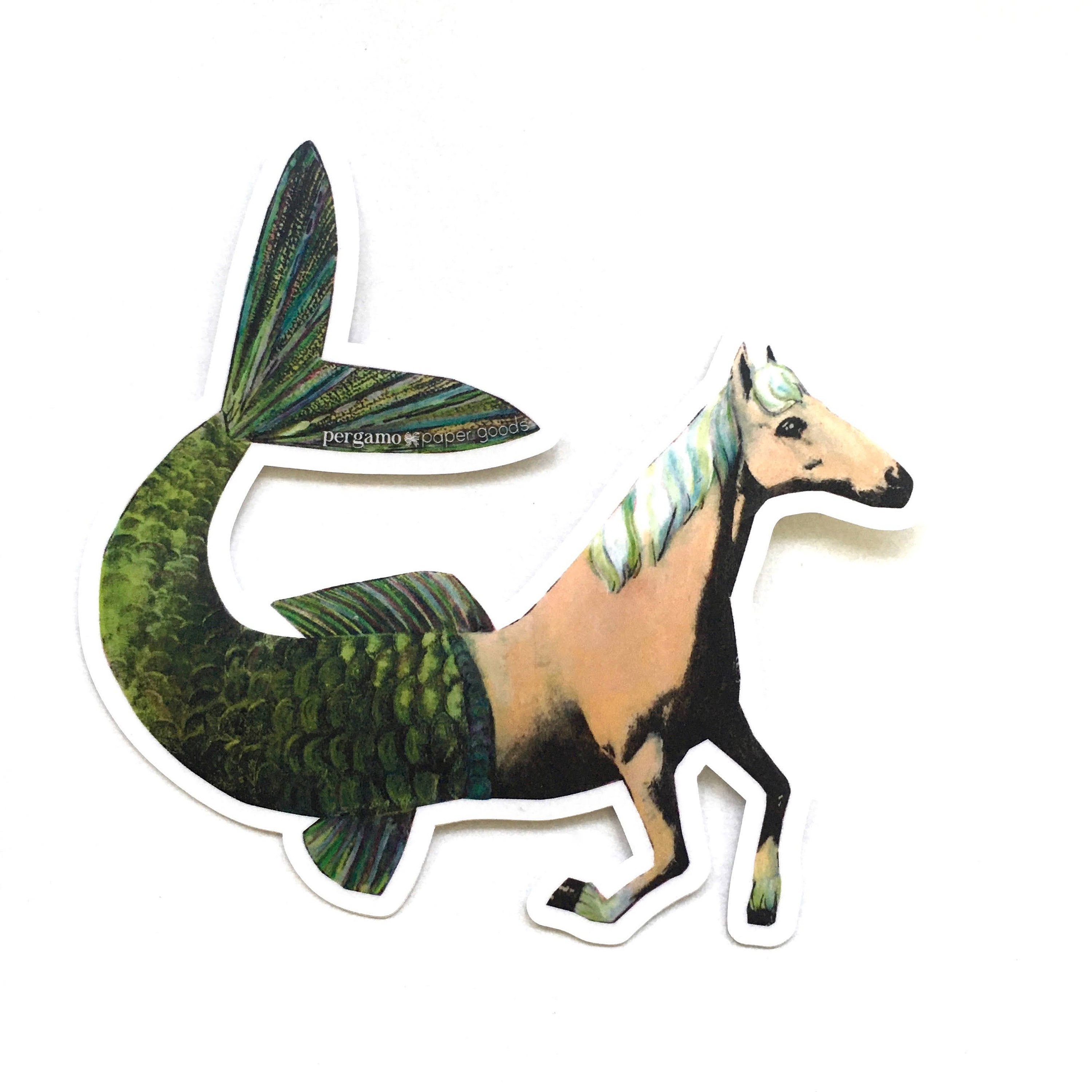Fantasy Sticker, Horse Stickers, Horse Mermaid Sticker Pack, Pegasus Weird Art Animals, Laptop Decals for Car, Bullet Journal, Horse Gifts - Thumbnail 4