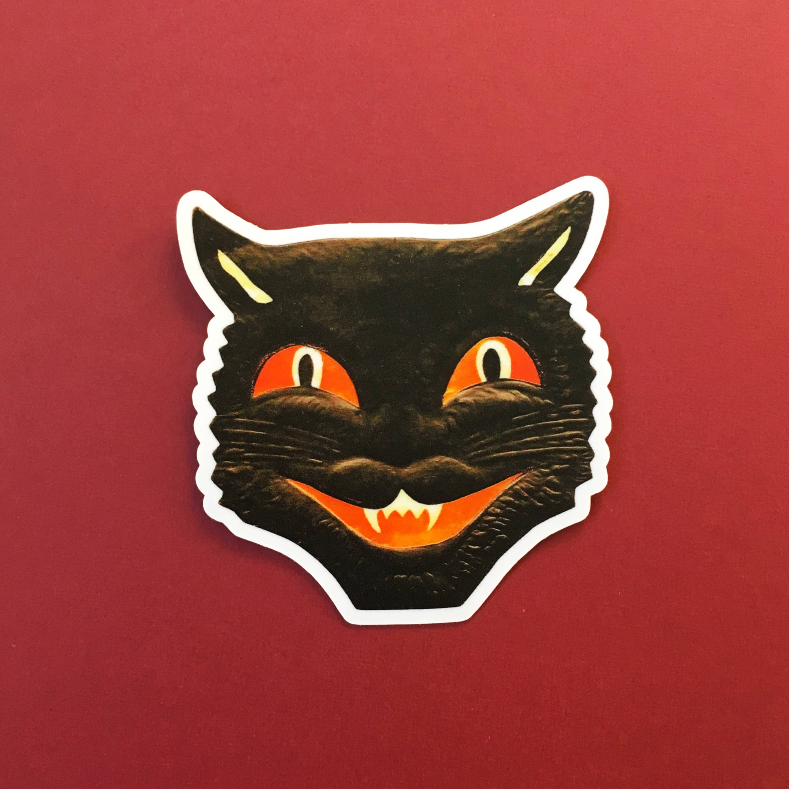 Black Cat Sticker, Vintage Halloween Vinyl Stickers, Creepy Scary Cool, Laptop Decals Yeti Decal Antique Retro Mix and Match Sticker Pack - Thumbnail 2