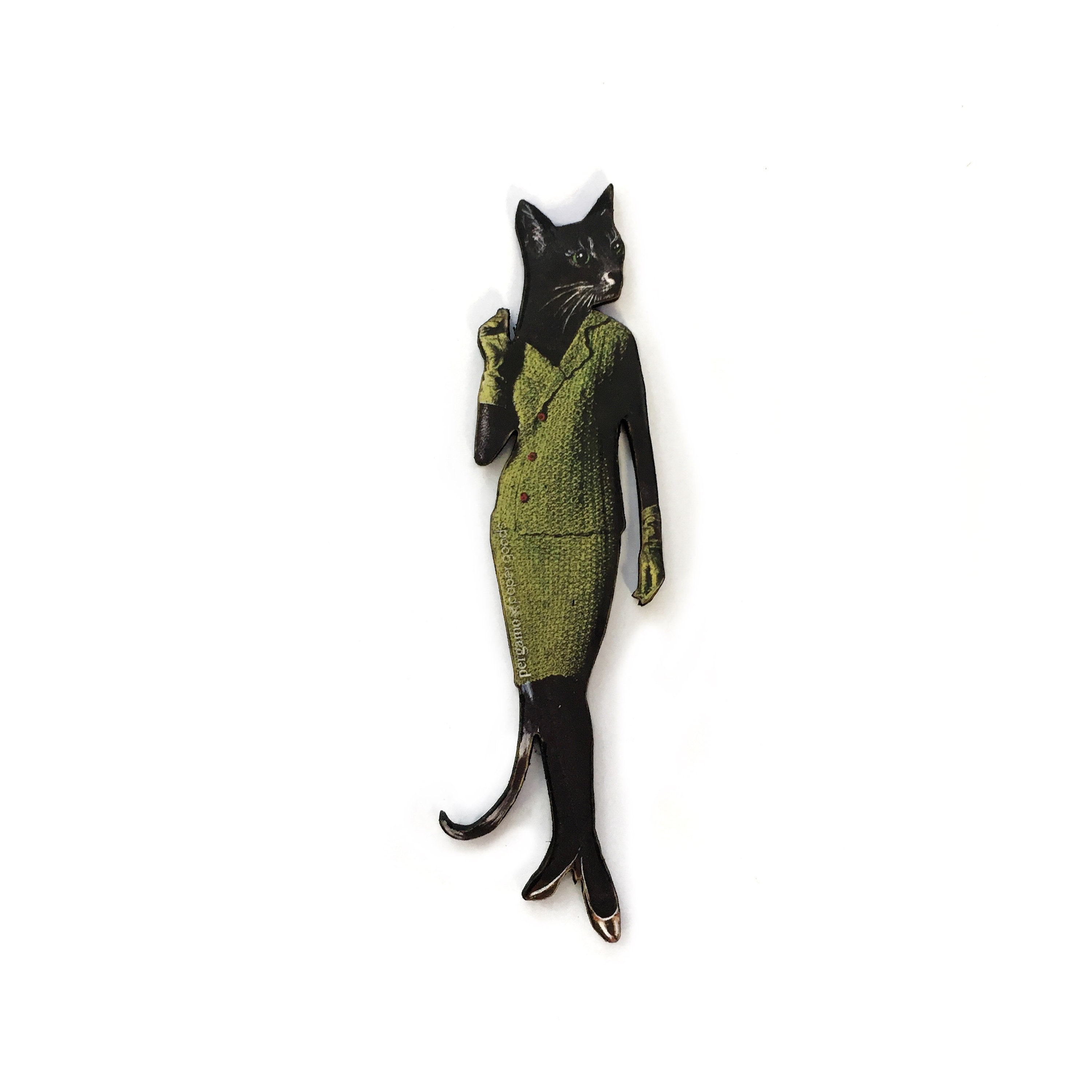 Cat Laser Magnet, Vintage Animal Refrigerator Magnets Fridge, Laser Cut Wood, Illustrated Gift, Animal Rescue, Retro Kitchen Decor - Thumbnail 3