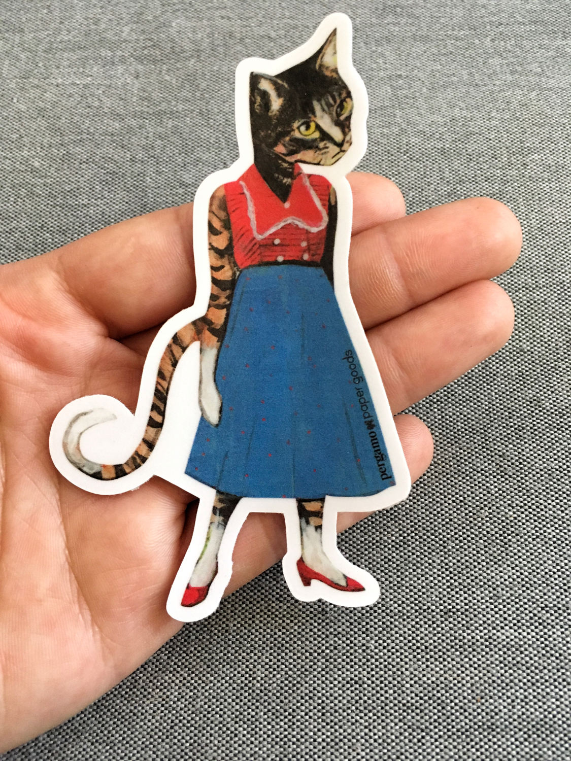 Cat Vinyl Sticker, Unique Waterproof Weird Stickers,  Car Laptop Sticker Pack, Outdoor Durable Nonfade Decal, Water Bottle Yeti Flask Decals - Thumbnail 2