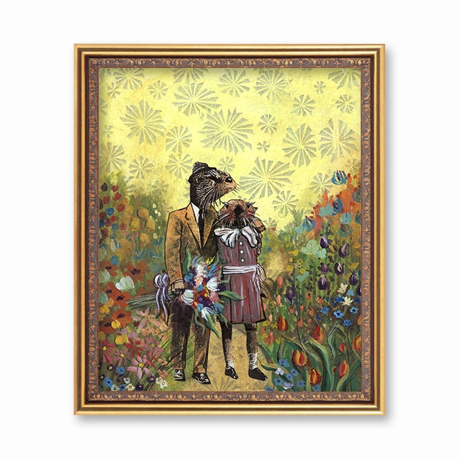 Love Otter Art Print, 1st Anniversary Gift, Significant Otter Painting, Sea Otters, Otter Poster, Weird Wedding Gifts, Funny Anniversary - Thumbnail 2