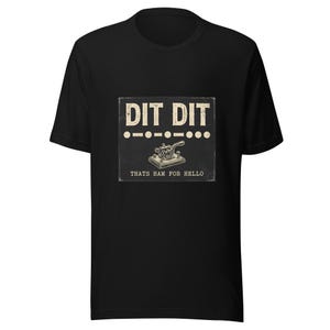 Camiseta de radioaficionado "Dit Dit": Camiseta de saludo en código Morse CW