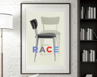 Mid Century Modern Art Print, Ernest Race Chair Print, Retro Nordic decor, Midcentury chair Poster