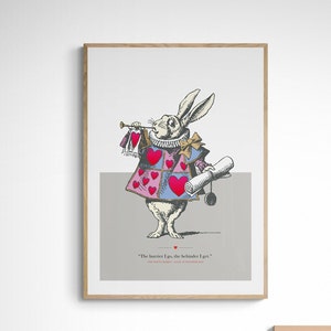 Alice in Wonderland White Rabbit Print, Children's nursery Art, Alice Tea Party Poster, Mad Hatter Vintage Alice Print, Kids Room Decor