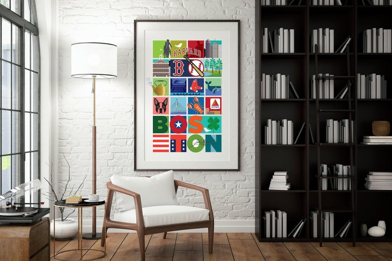 Boston Wall Art Boston City Collage Housewarming Gift Etsy UK