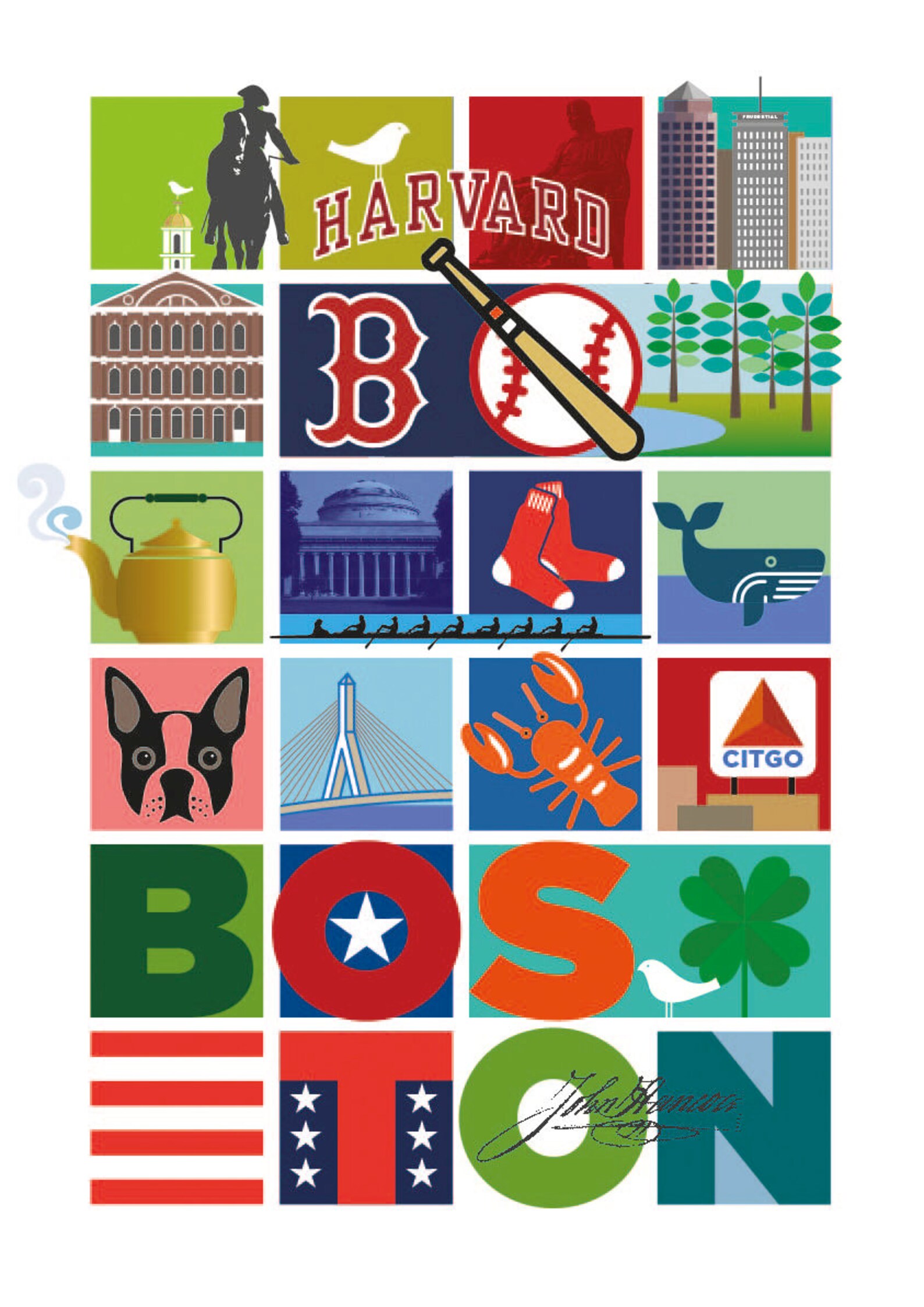 Boston Wall Art Boston City Collage Housewarming Gift Etsy UK