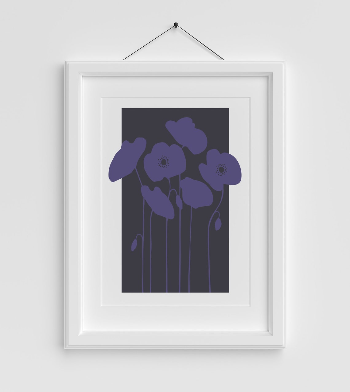 Purple poppy Art Print Poppies Wall Art Purple Home Decor | Etsy