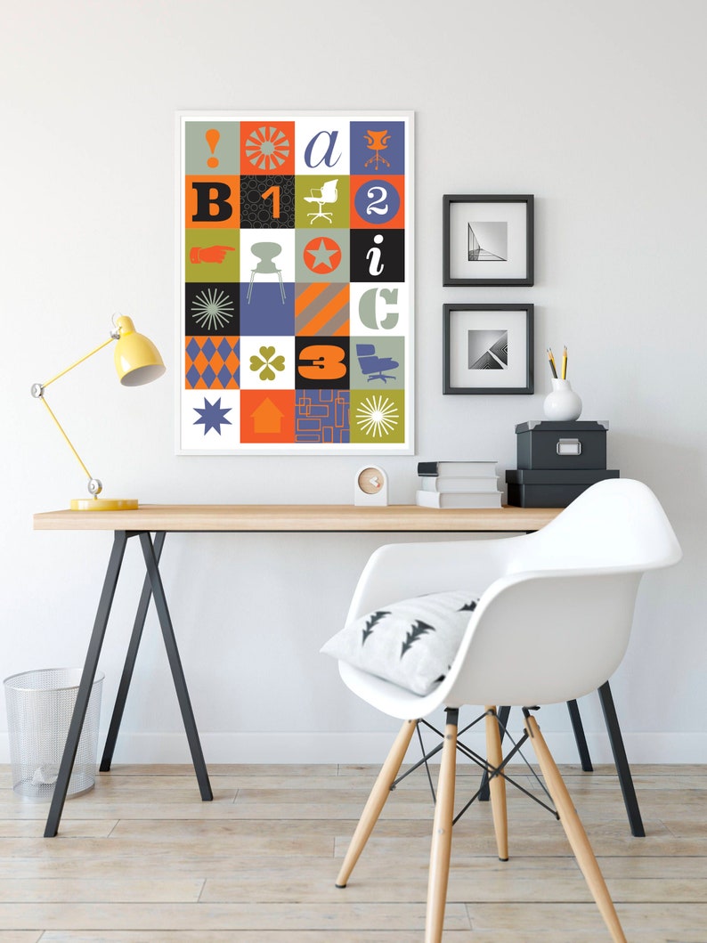 Mid Century Modern Icons Art Print Mid Century Art Icon | Etsy : The incredible picture showing a beautiful view. Its tones are striking and mix perfectly. The layout is great, with the features are extremely sharp.