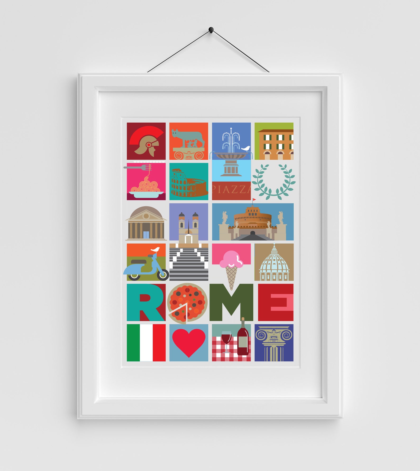 Rome Italy Wall Art Rome Print Wall Art Collage Italy Etsy
