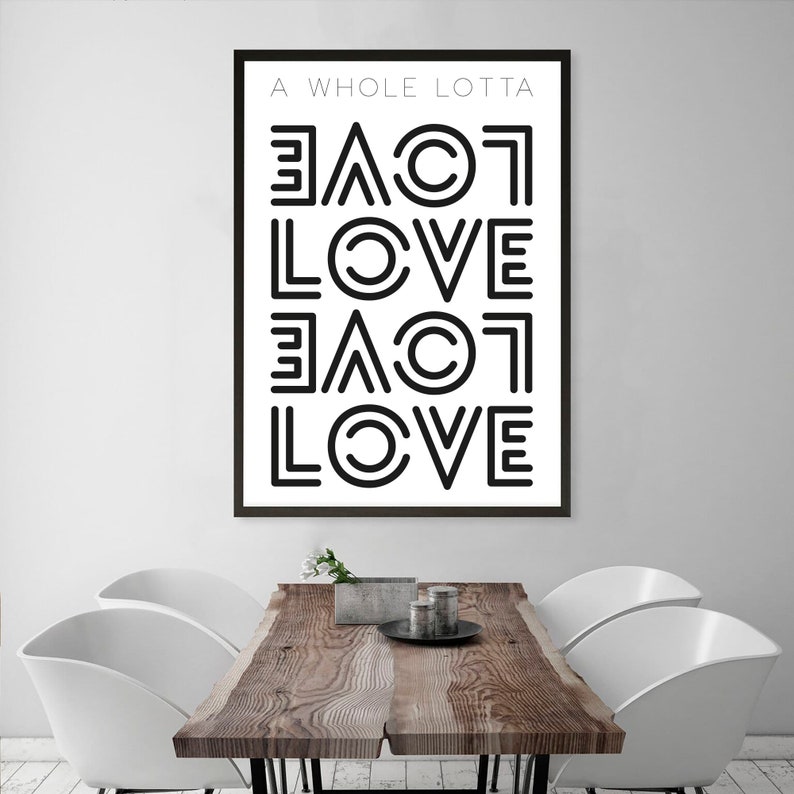 Led Zeppelin Song Lyrics Poster Whole Lotta Love Typography Etsy
