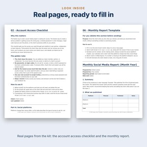 Social-Media-Manager-Kundenpaket, SMM-Onboarding-Vorlagen, Workflow zur Inhaltsfreigabe, Vorlage für Monatsberichte, Kundenaufnahme, PDF DOCX Bild 3