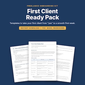 Kit di onboarding per clienti freelance, questionario di anamnesi del cliente, agenda per la call di avvio, script per email, modelli per freelance, PDF DOCX immagine 1