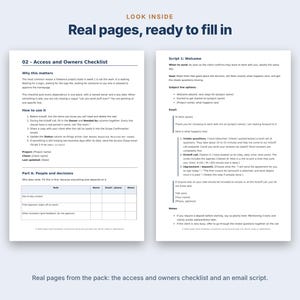 Kit di onboarding per clienti freelance, questionario di anamnesi del cliente, agenda per la call di avvio, script per email, modelli per freelance, PDF DOCX immagine 3