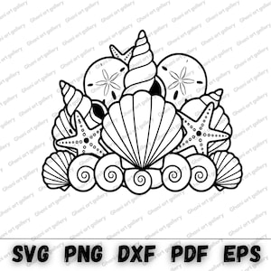 Seashell Svg, Seashell Clipart, Black Seashell Vector File, Vector Cut File for Cricut, Baby Shower Svg, Instant Download, Commercial Use