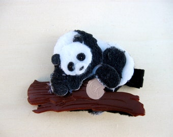 Panda Hair Accessories Felt Panda Hair Clip