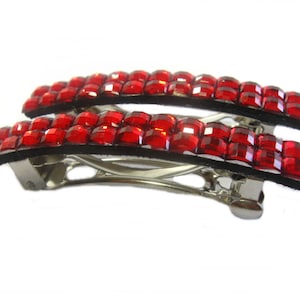 Red Barrettes, Red Hair Clips, Handmade Red Hair Accessories, French Barrette