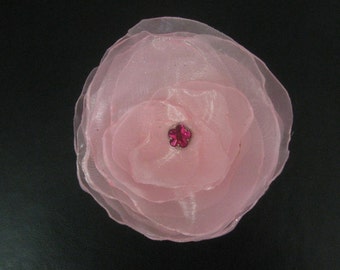 Pink Flower Hair Clip Fabric Hair Flower Girls Hair Clip Pink Hair Clip