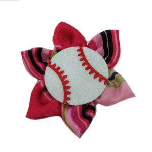 Baseball Hair Clip Ball Hair Clip Baseball Flower Hair Bow image 2