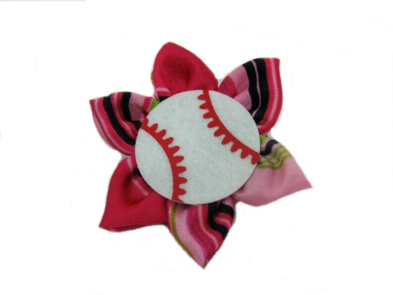 Baseball Hair Clip Ball Hair Clip Baseball Flower Hair Bow image 2