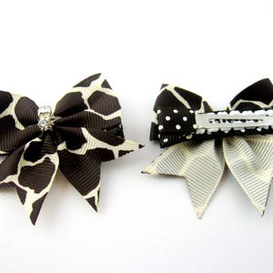 Animal Print Pigtail Bows, Toddler Hair Bow, Animal Bows, Girls Hairbow image 3