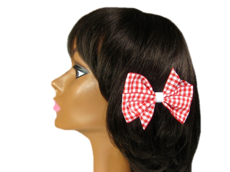 Girls Hair Accessory Classic Christmas Hairbow Red Gingham Hair Bow