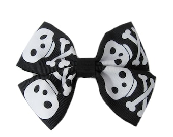 Halloween Hair Bow, Skull Hair Bow, Girls Hair Bow, Halloween Hair Clip,  Barrette