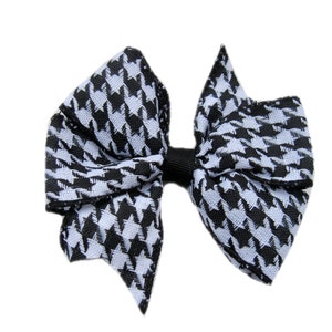 Houndstooth Hair Bow, Black and White Hair Bow Girls Hairbow image 1