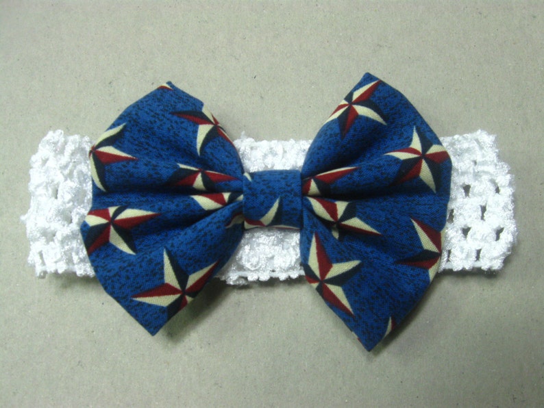 Baby Head Band Bow Stars Headband July 4th Headband Baby Headband Infant Headband