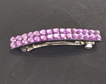 Hair Barrettes for Women Lilac Hair Clip Rhinestone French Barrette