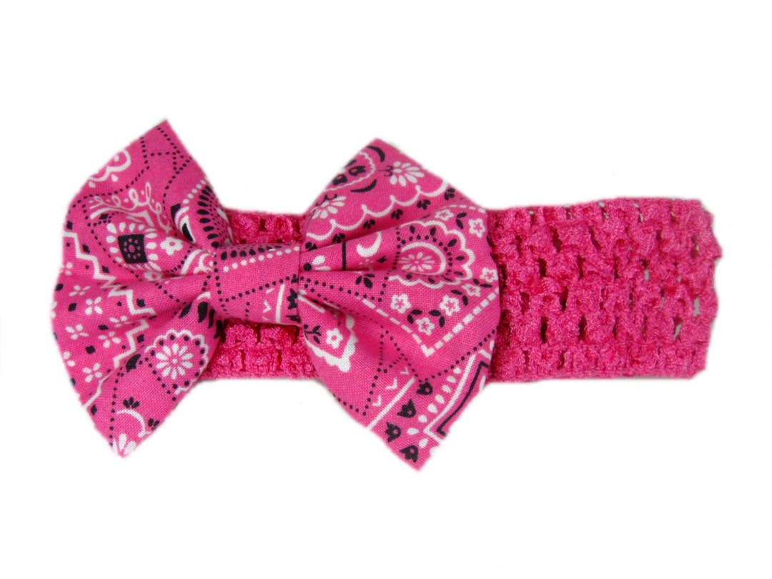 Baby Bandana Headband Pink Bandana Headband Cowgirl Etsy