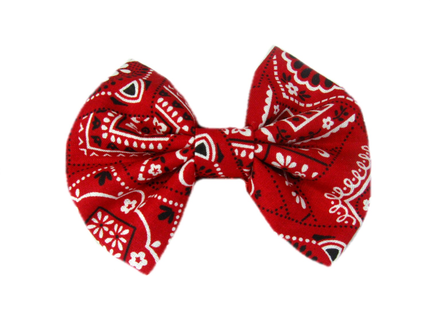 Red Bandana Hair Bows Country Hair Bow Fabric Hair Bow Etsy