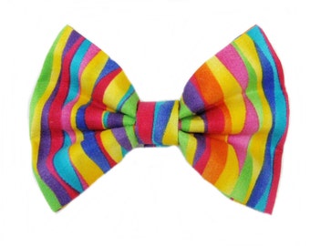 Rainbow Hair Bow, Rainbow Bow, Multi-Color Hair Bow Rainbow Hair Clip