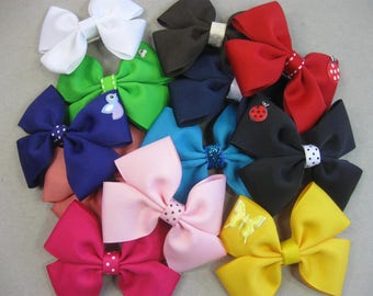 12Pcs Girls Hair Bow Set Solid Color Hairbows Girls Hair Accessories