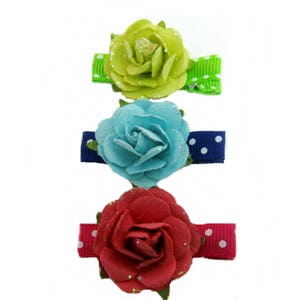 Small Rose Flower Hair Clips, Mini Rose Hair Clip, Paper Rose Hairclips