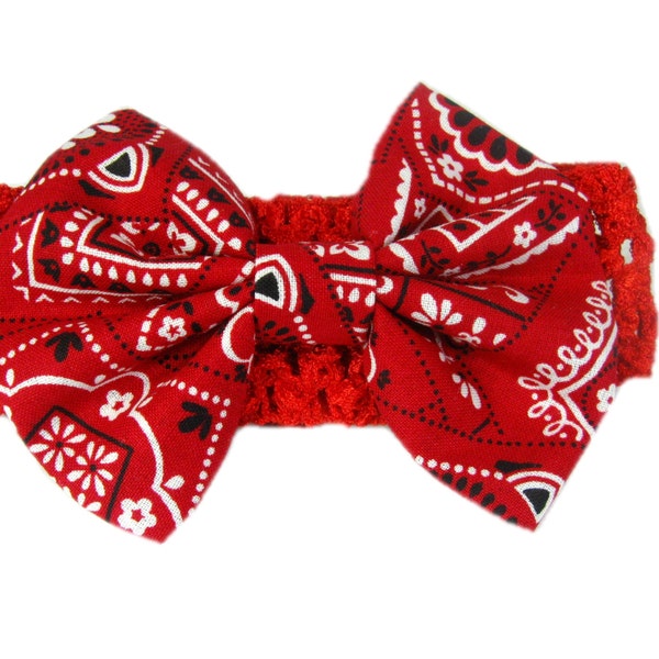 Red Bandana Headband Etsy