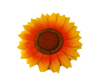 Sunflower Hair Clip, Sunflower Clip, Hair Bow, Sunflower Hair Accessories