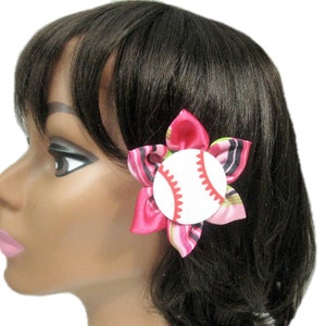 Baseball Hair Clip Ball Hair Clip Baseball Flower Hair Bow image 1