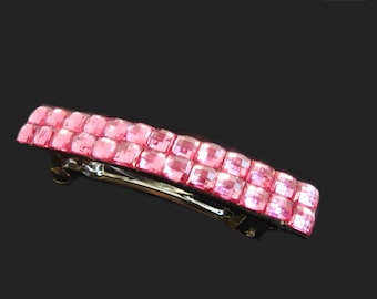 Light Pink Barrette, Pink Hair Clip, French Hair Barrette, Pink Hair Accessories, Barrette for thick hair