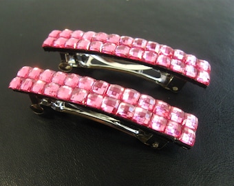 Set of 2 Pink Hair Barrette, Girls Barrettes, Pink Hair Clips, Girls Hairclip, Kids Hair Clip, Gift For Girl