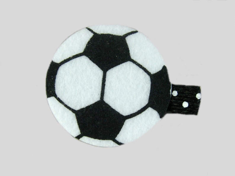 Soccer Hair clip, Sports Barrette, Soccer Hair Bow, girls hair accessory, Ball Hairclip image 1