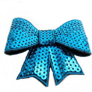 Sequin Blue Hair Bow Girls Hair Clip Girl Hairbow