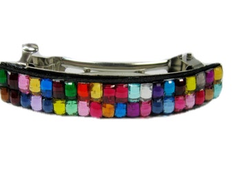 Multi-Colored Hair Barrette, Rainbow, French Hair Clip for Girls and Women, Hair Accessories