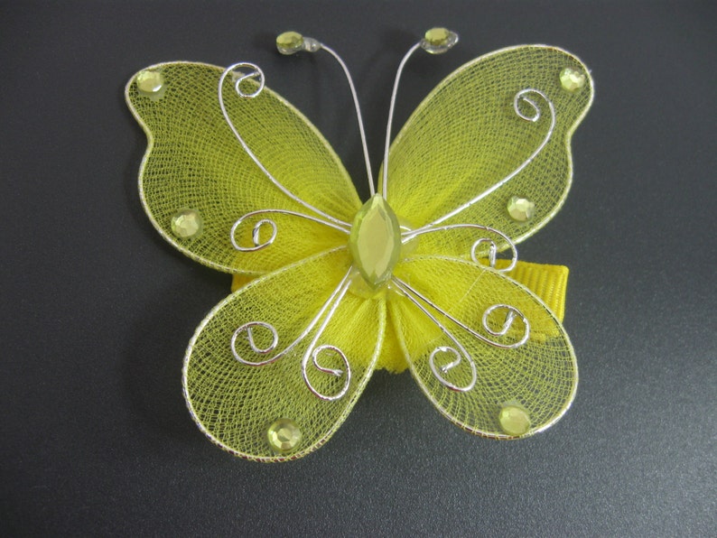 Butterfly Hair Clip, Large Yellow Butterfly Barrette image 1