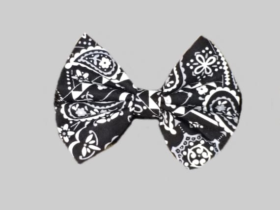 2 X 3.5 INCH BLACK BOW TIE STYLE HAIR BOW WITH ALIGATOR CLIP PERFECT GIFT UK