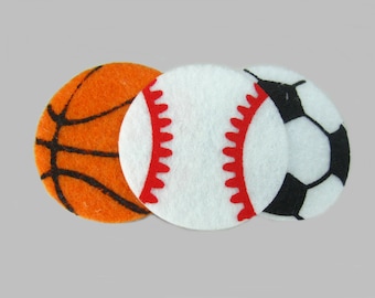 Sports Hair Clip Basketball Baseball Soccer Hair Barrette Felt